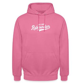 Referendar 2023 Zukünftiger Lehrer Lehreramt Jura - Unisex Hoodie - Pink - Vorne - Alina (178cm) & Michal (187cm)