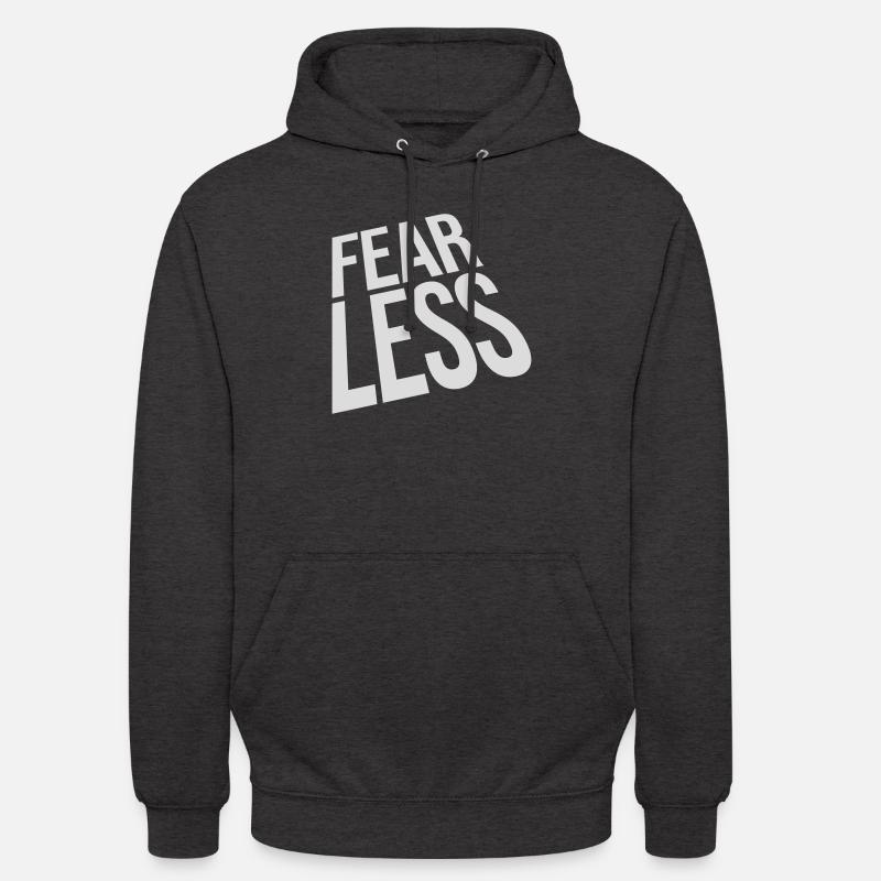 fearless Text Quote Design - Unisex Hoodie - charcoal grey