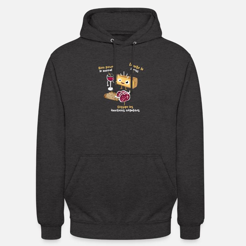 vin comté saucisson - Sweat-shirt à capuche unisexe - charbon