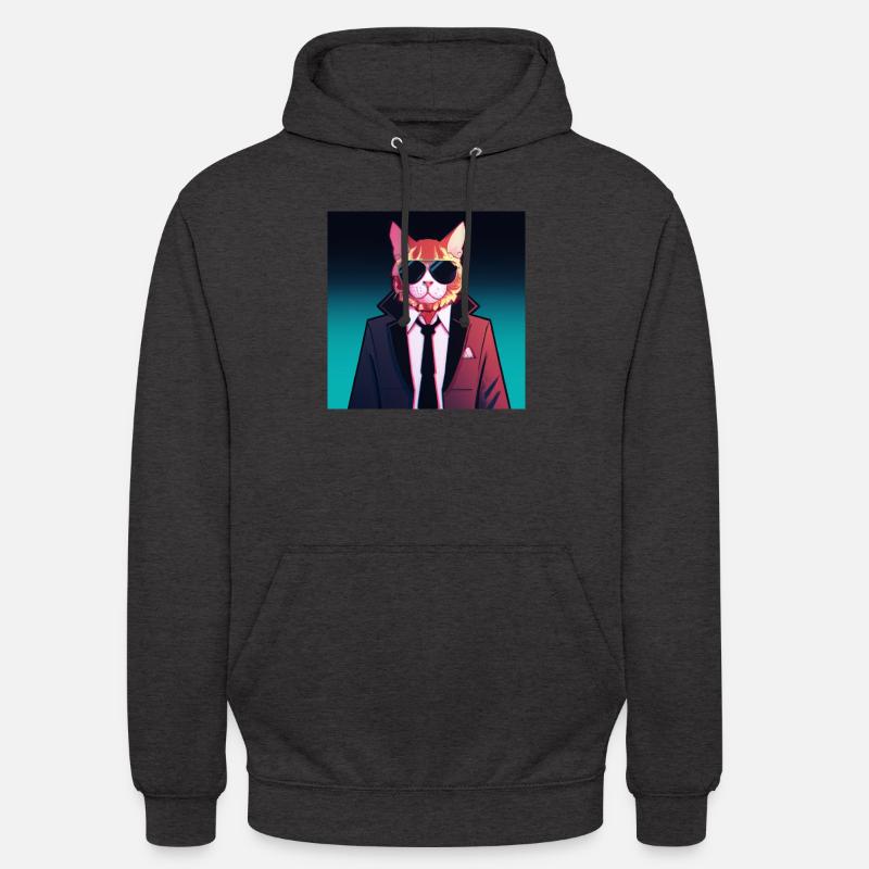 Monsieur Chat - Sweat-shirt à capuche unisexe - charbon