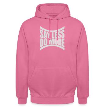 Dire moins faire plus - Sweat-shirt à capuche unisexe - rose - Devant - Alina (178cm) & Michal (187cm)