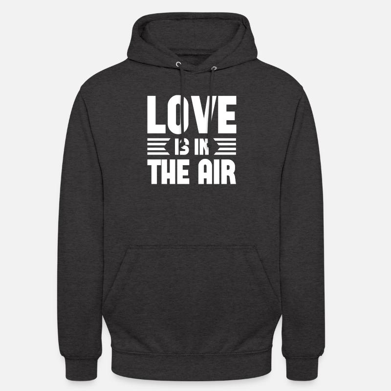 L’amour est dans l’air - Sweat-shirt à capuche unisexe - charbon