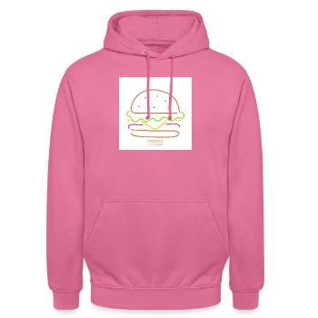 Burger bitte - Unisex Hoodie - Pink - Vorne - Alina (178cm) & Michal (187cm)