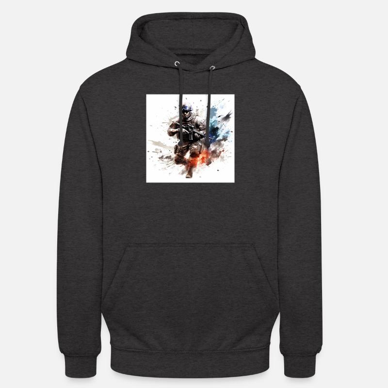 COD gaming art shooter 2 - Unisex Hoodie - charcoal grey
