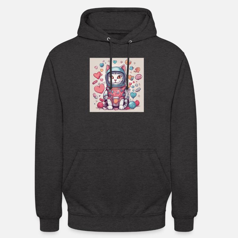 Chat dans l’espace Vol.5 - Sweat-shirt à capuche unisexe - charbon