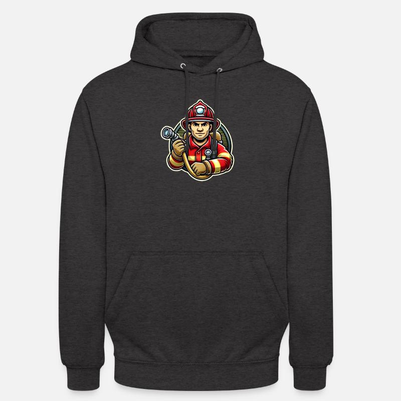 Feuerwehrmann mit Axt – Heldenhaft - Unisex Hoodie - Anthrazit