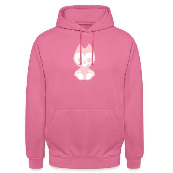 petits animaux - chat rose - Sweat-shirt à capuche unisexe - rose - Devant - Alina (178cm) & Michal (187cm)