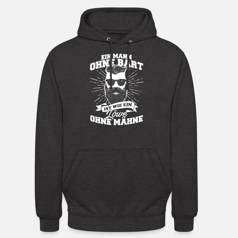 Mann Bart Löwe Vollbart - Unisex Hoodie - Anthrazit