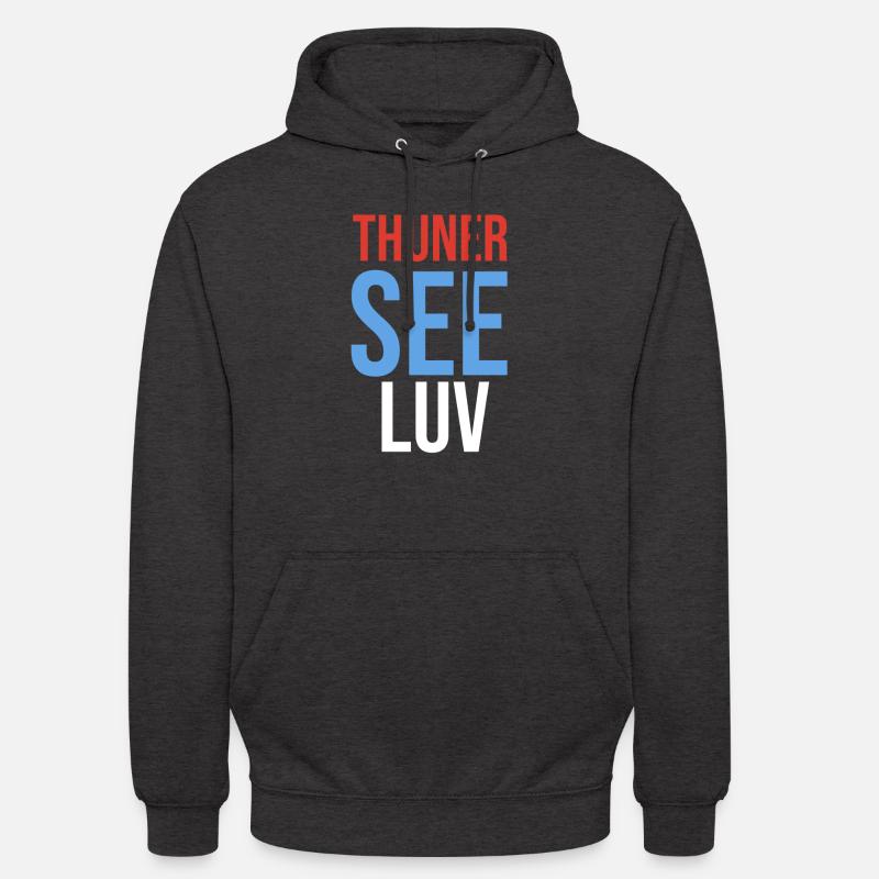 Lac de Thoune Luv - Sweat-shirt à capuche unisexe - charbon
