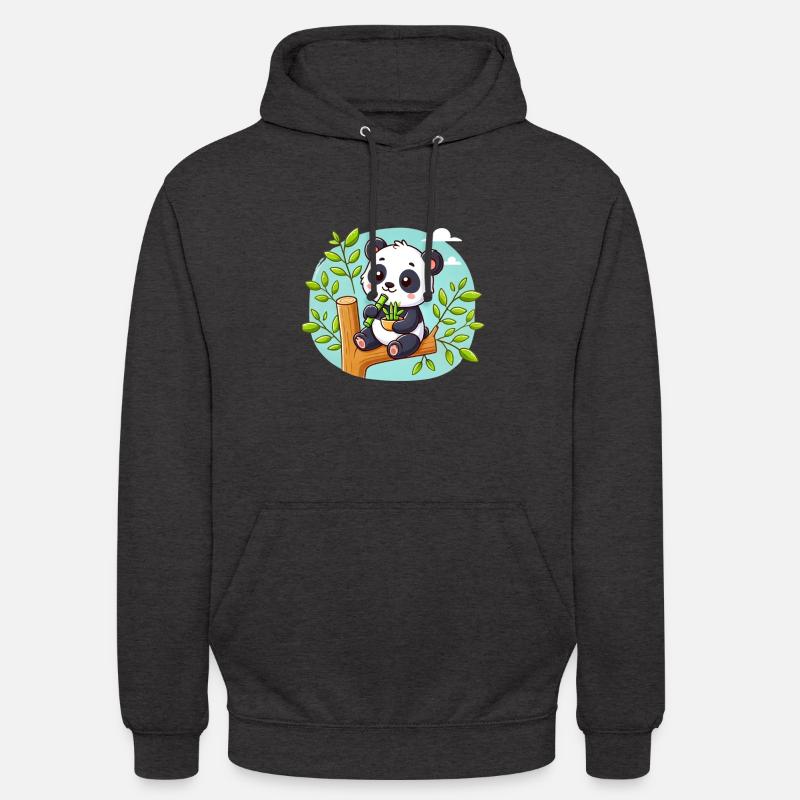 Panda mignon - Sweat-shirt à capuche unisexe - charbon
