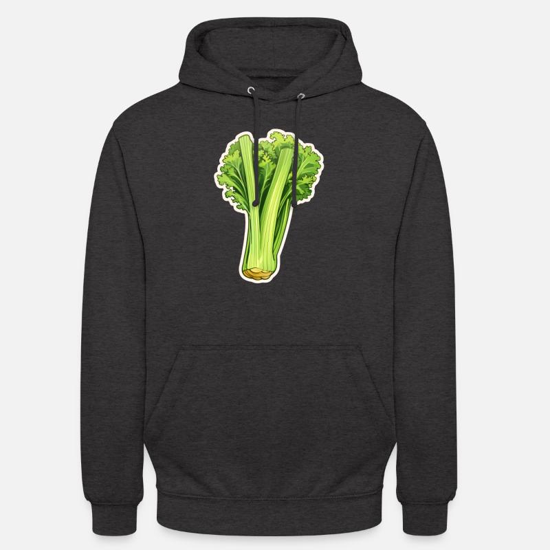 Céleri ou branche de céleri - Sweat-shirt à capuche unisexe - charbon
