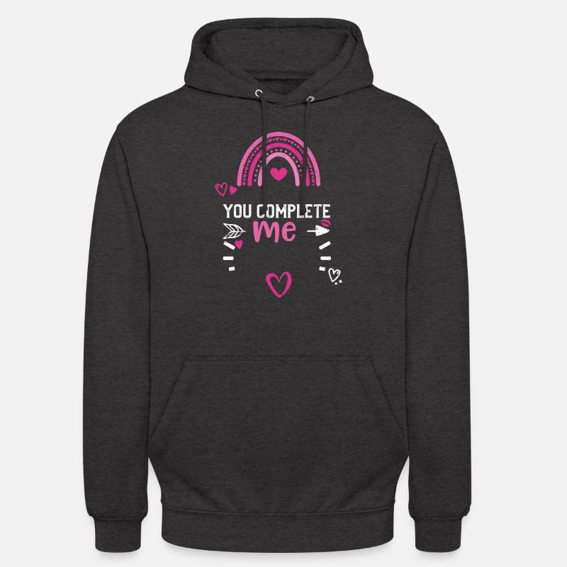 Tu me complète - Saint-Valentin - Sweat-shirt à capuche unisexe - charbon