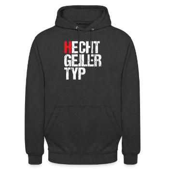 Hecht geiler Typ - Unisex Hoodie - Anthrazit - Vorne - Alina (178cm) & Michal (187cm)