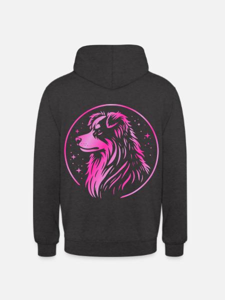 Dream dog Aussie pink - Unisex Hoodie - charcoal grey