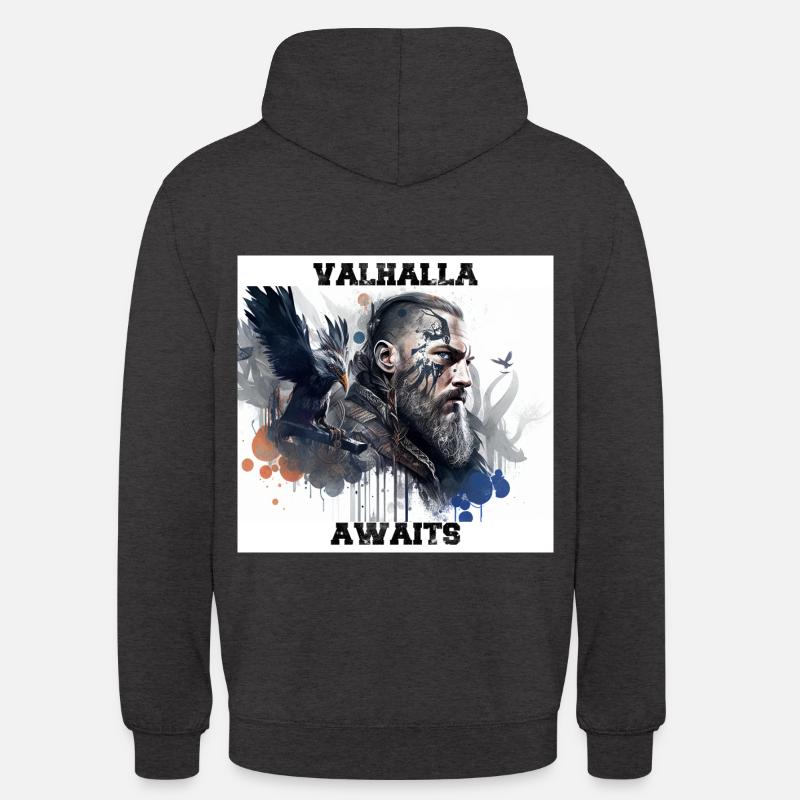 Valhalla vous attend - Sweat-shirt à capuche unisexe - charbon