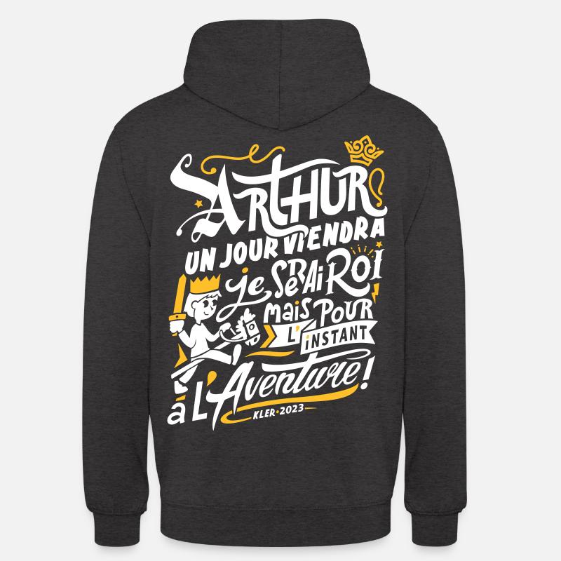 Roi Arthur - Sweat-shirt à capuche unisexe - charbon