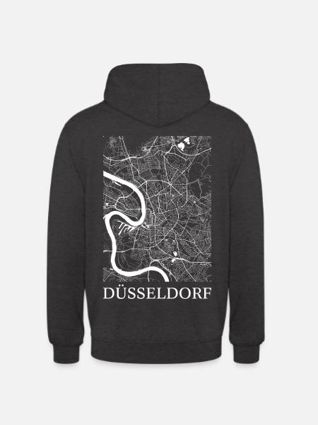 Karte von Düsseldorf - Unisex Hoodie - Anthrazit