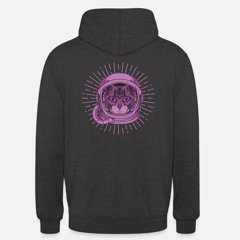 Chat de l’espace - Sweat-shirt à capuche unisexe - charbon
