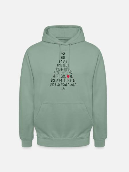 froh und munter - Unisex Hoodie - Graugrün