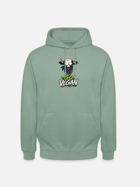 Go Vegan - Unisex Hoodie - Graugrün