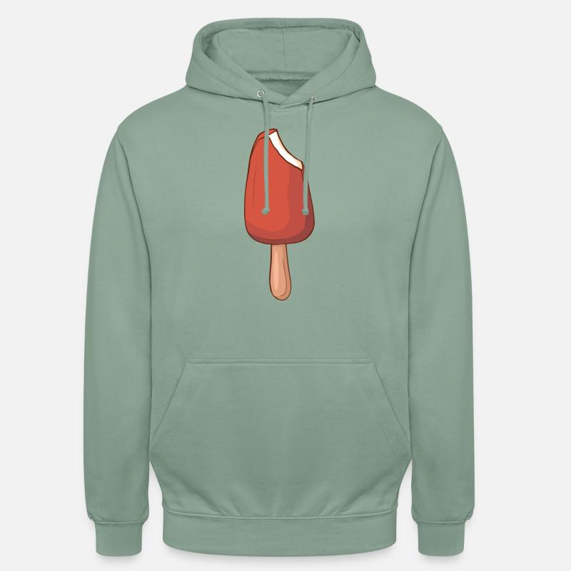 Crème glacée, crème glacée, crème glacée, crème glacée, boule, crème glacée, sundae - Sweat-shirt à capuche unisexe - vert-de-gris
