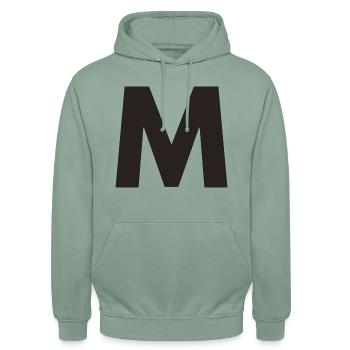 M - Unisex Hoodie - Graugrün - Vorne - Alina (178cm) & Michal (187cm)