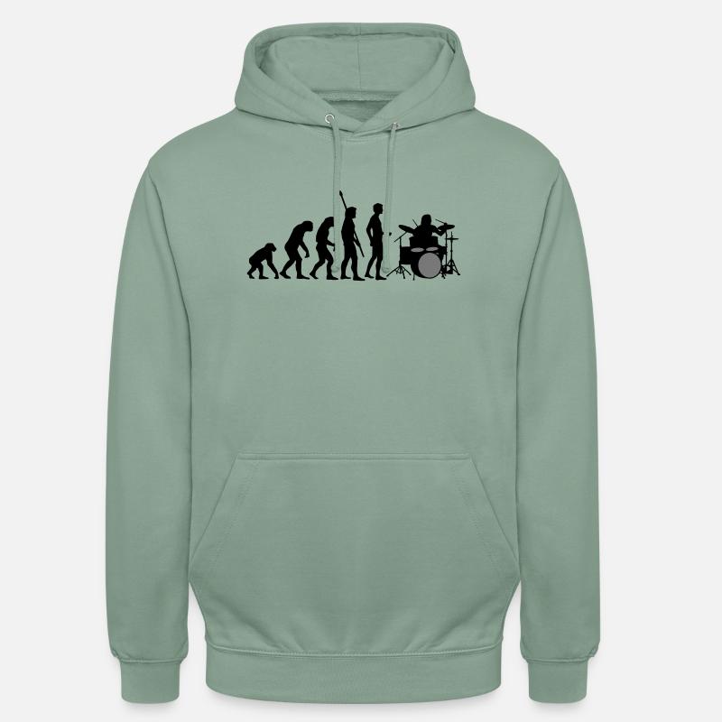 evolution_drummer_b_2c - Unisex Hoodie - Graugrün