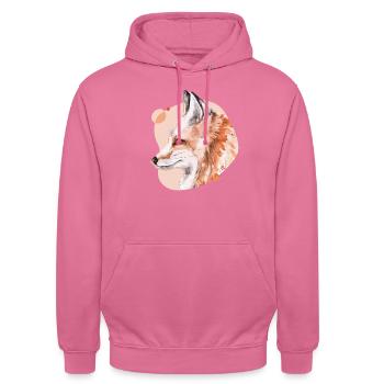 Fox - Unisex Hoodie - Pink - Vorne - Alina (178cm) & Michal (187cm)