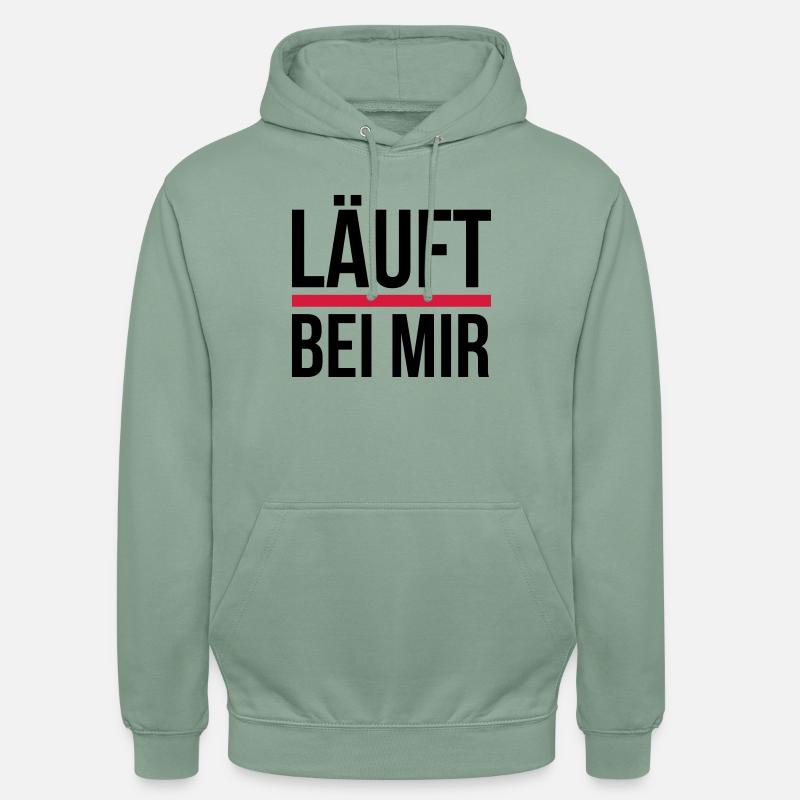 Läuft bei mir - Unisex Hoodie - Graugrün
