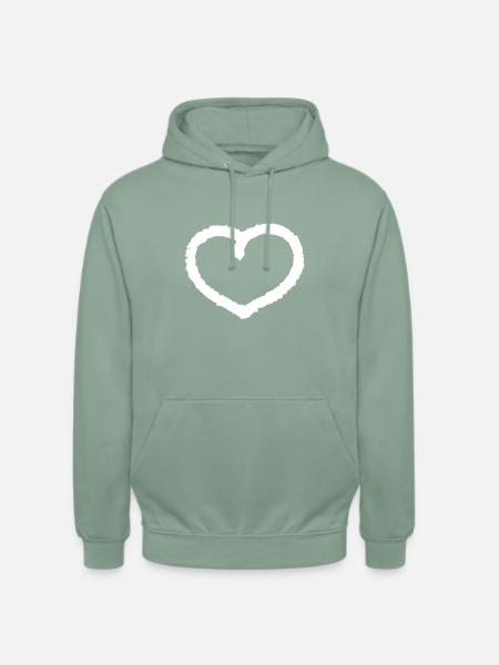 iYpsilon Herz - Unisex Hoodie - Graugrün