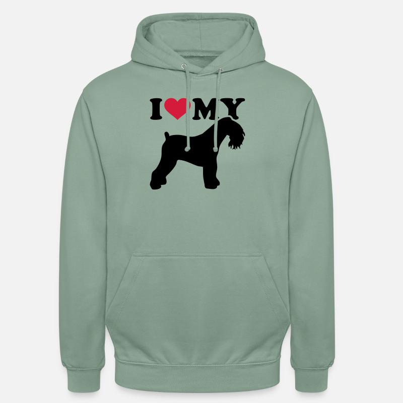 Kerry Blue Terrier - Sweat-shirt à capuche unisexe - vert-de-gris