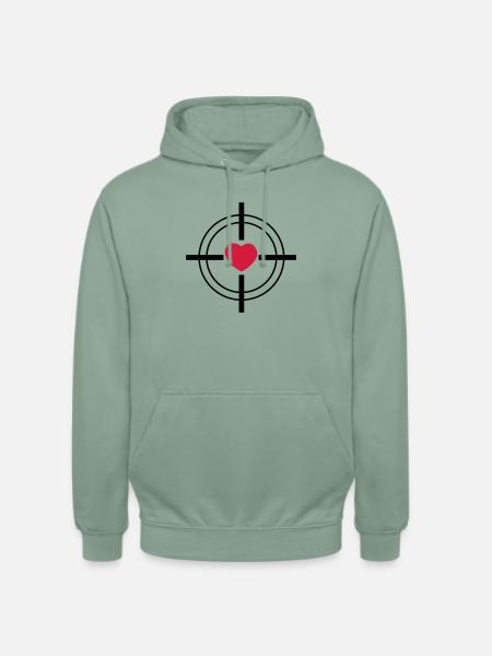 Herz - Unisex Hoodie - Graugrün