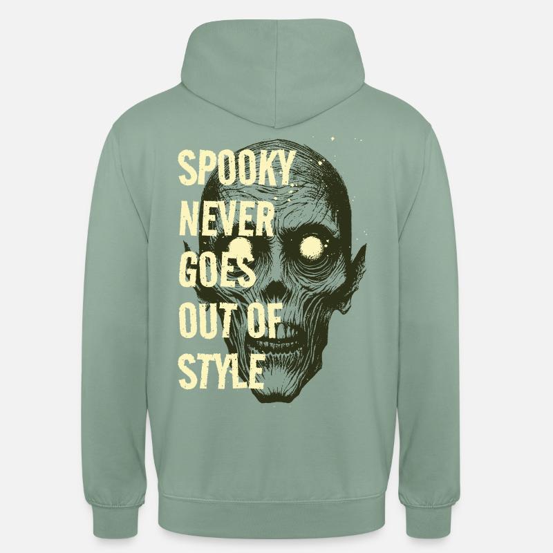 L’effrayant ne se démode jamais - Sweat-shirt à capuche unisexe - vert-de-gris