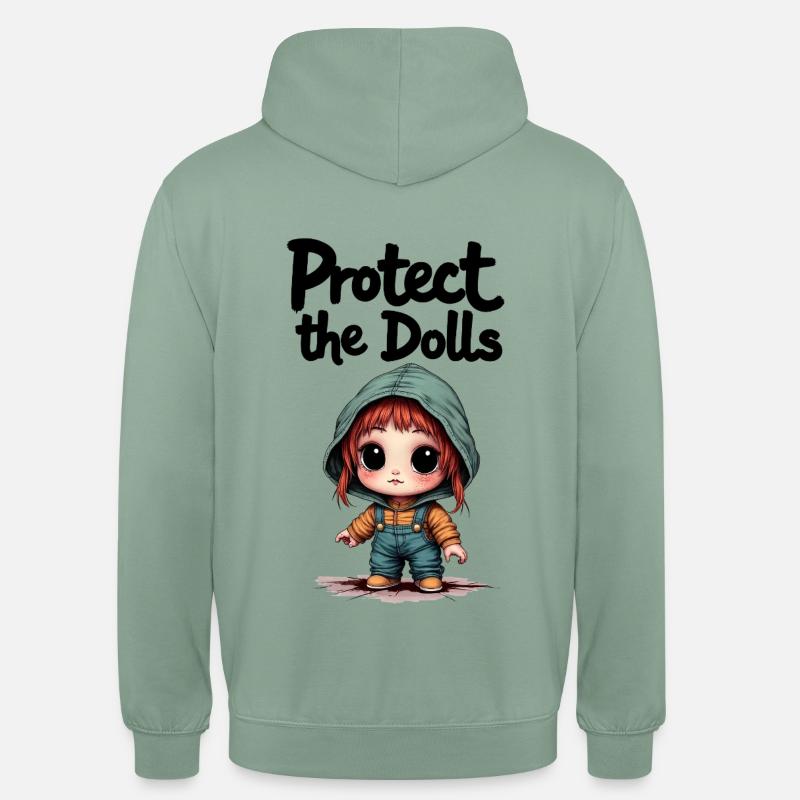 Protect the Dolls - Süße Botschaft - Unisex Hoodie - Graugrün
