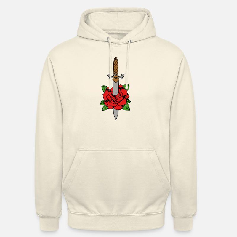 Dolch sticht durch eine Rose - Unisex Hoodie - Vanille-Milchshake