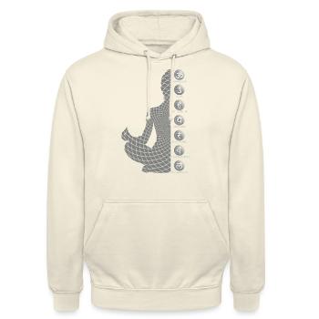 Sieben Chakras - Unisex Hoodie - Vanille-Milchshake - Vorne - Alina (178cm) & Michal (187cm)