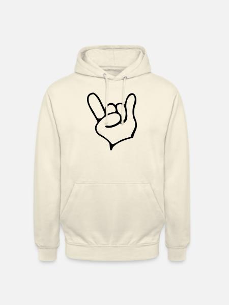 Rock Hand - Devil - Pommesgabel - Teufelshörner - Unisex Hoodie - Vanille-Milchshake