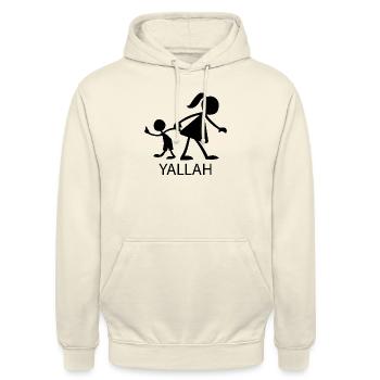 Yallah - Lets go - Unisex Hoodie - Vanille-Milchshake - Vorne - Alina (178cm) & Michal (187cm)