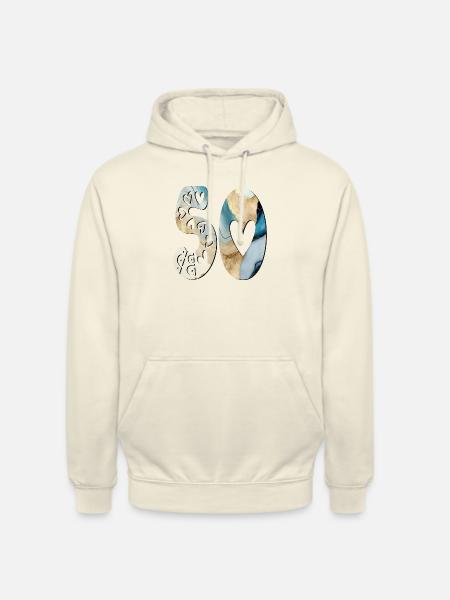 NUMBER 50 - 50th Birthday - FIFTY - Unisex Hoodie - vanilla