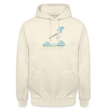 Soyez différent – Météo Nuages Pluie - Sweat-shirt à capuche unisexe - vanille - Devant - Alina (178cm) & Michal (187cm)