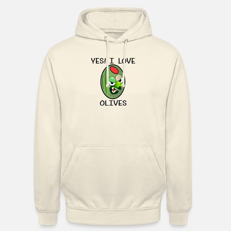 DESSIN ANIMÉ J’AIME LES OLIVES - Sweat-shirt à capuche unisexe - vanille