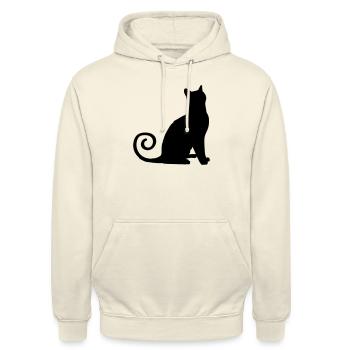 katze silhouette - Unisex Hoodie - Vanille-Milchshake - Vorne - Alina (178cm) & Michal (187cm)