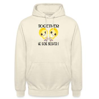 RÉUSSIR ENSEMBLE - Sweat-shirt à capuche unisexe - vanille - Devant - Alina (178cm) & Michal (187cm)