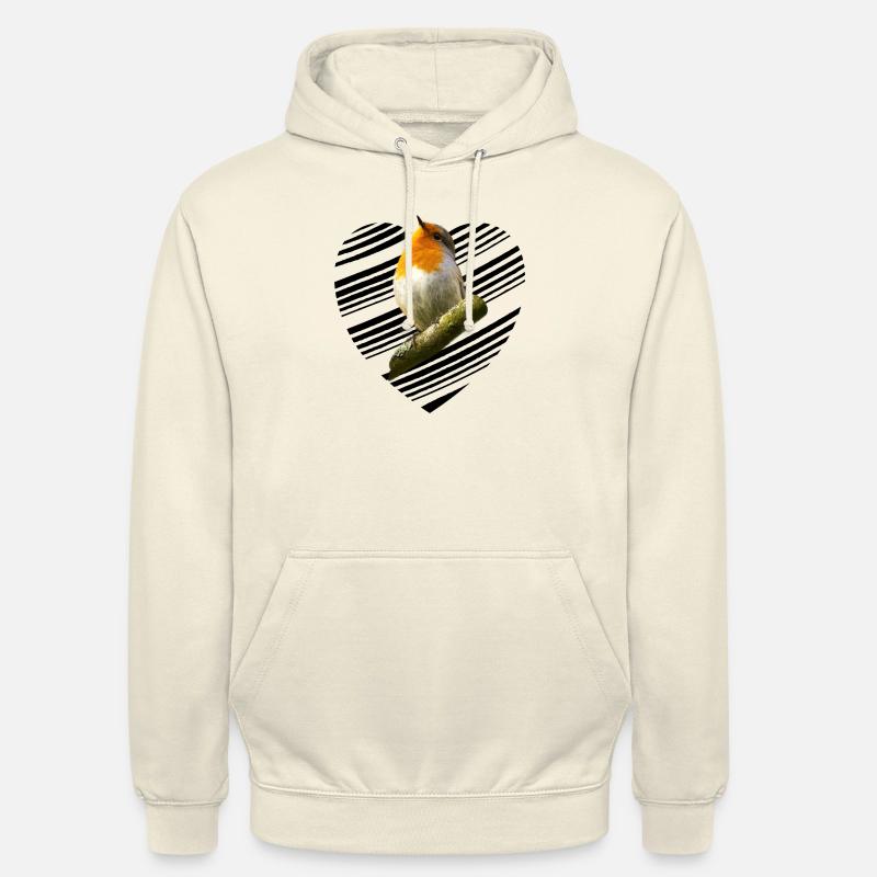 Rotkehlchen robin Erithacus rubecula - Unisex Hoodie - Vanille-Milchshake