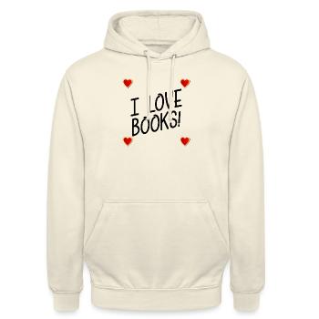 Ich liebe es, Bücher zu lesen - Unisex Hoodie - Vanille-Milchshake - Vorne - Alina (178cm) & Michal (187cm)