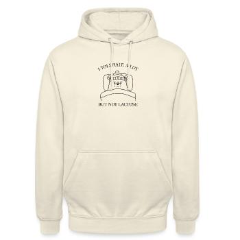 Cozy Teddy – Pas de lactose autorisé - Sweat-shirt à capuche unisexe - vanille - Devant - Alina (178cm) & Michal (187cm)
