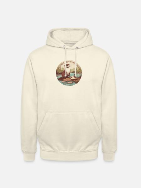Respect The River Locals Otter Nature - Unisex Hoodie - vanilla