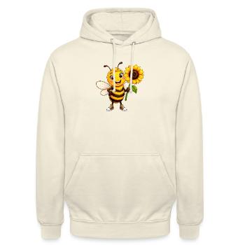 Fröhliche Hummel - Unisex Hoodie - Vanille-Milchshake - Vorne - Alina (178cm) & Michal (187cm)