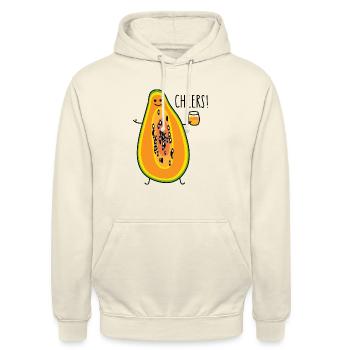 En bonne santé avec la papaye - Sweat-shirt à capuche unisexe - vanille - Devant - Alina (178cm) & Michal (187cm)