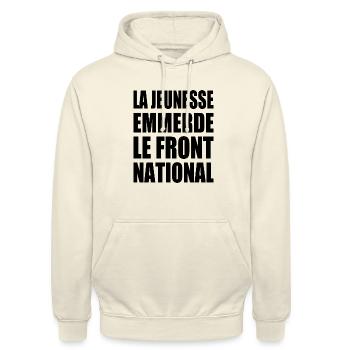 la jeunesse emmerde front national - Unisex Hoodie - vanilla - Front - Alina (178cm) & Michal (187cm)